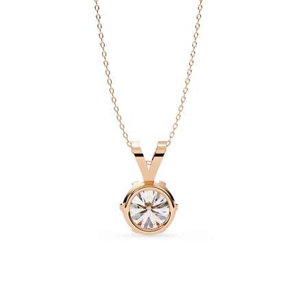 Timeless Radiance – 2.14 Ct Round-Cut Solitaire Diamond Pendant in Yellow Gold