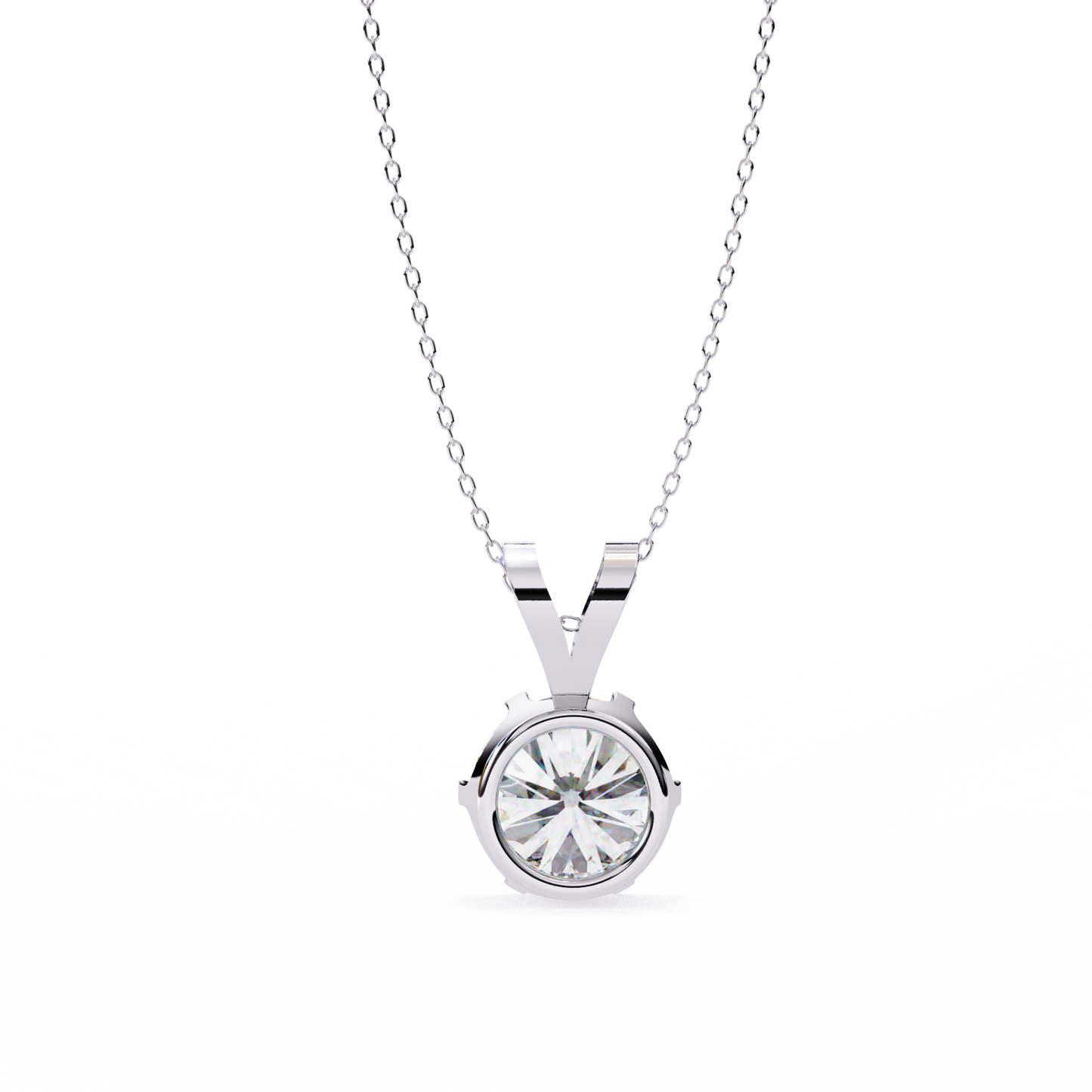 Timeless Radiance – 2.14 Ct Round-Cut Solitaire Diamond Pendant in Yellow Gold