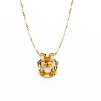 Timeless Radiance – 2.14 Ct Round-Cut Solitaire Diamond Pendant in Yellow Gold