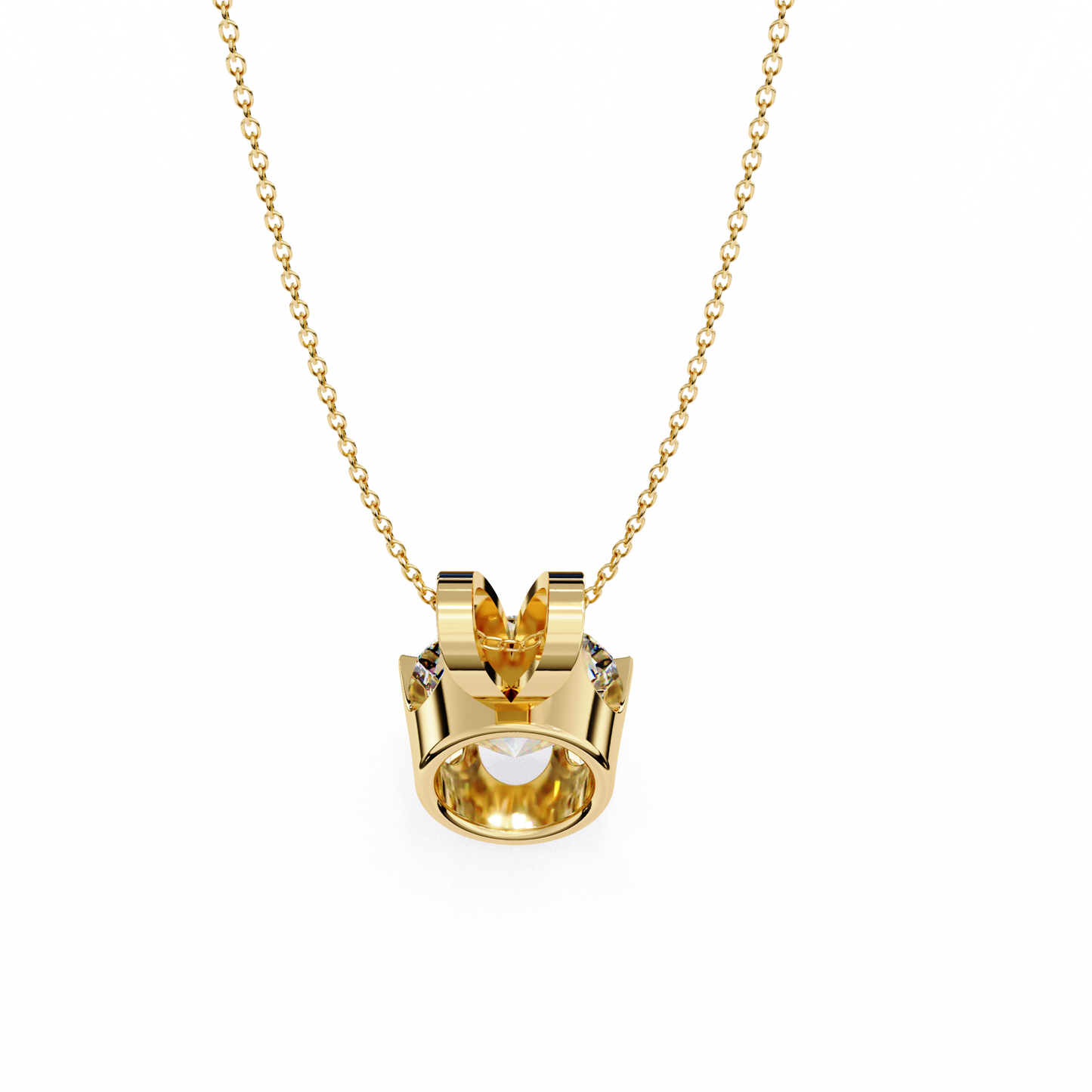 Timeless Radiance – 2.14 Ct Round-Cut Solitaire Diamond Pendant in Yellow Gold