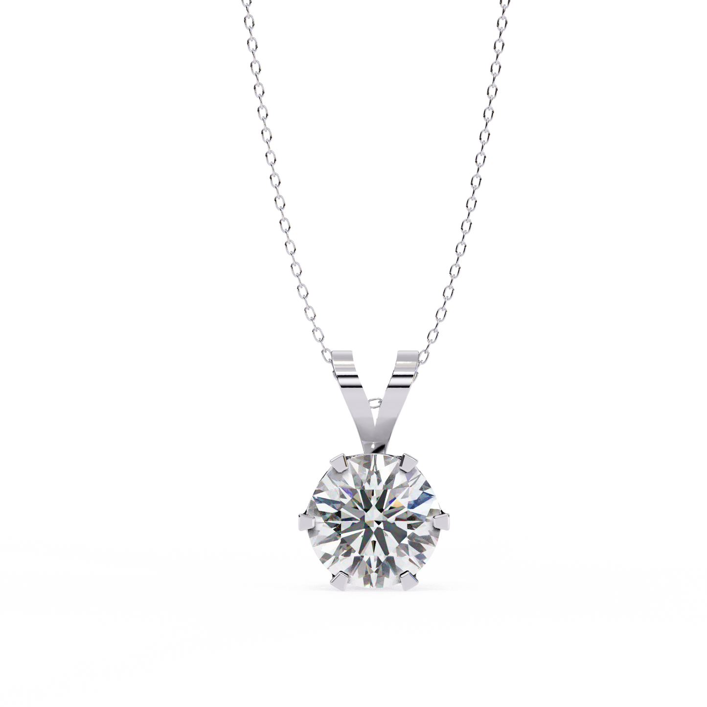 Timeless Radiance – 2.14 Ct Round-Cut Solitaire Diamond Pendant in Yellow Gold