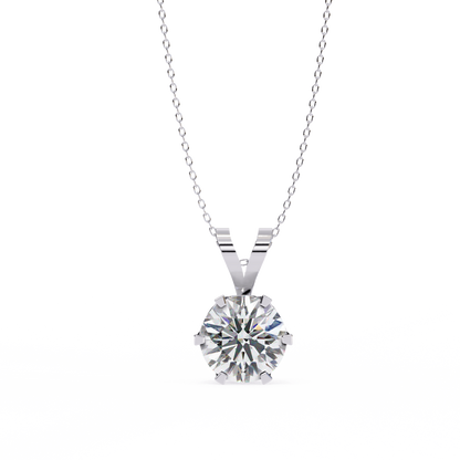 Timeless Radiance – 2.14 Ct Round-Cut Solitaire Diamond Pendant in Yellow Gold