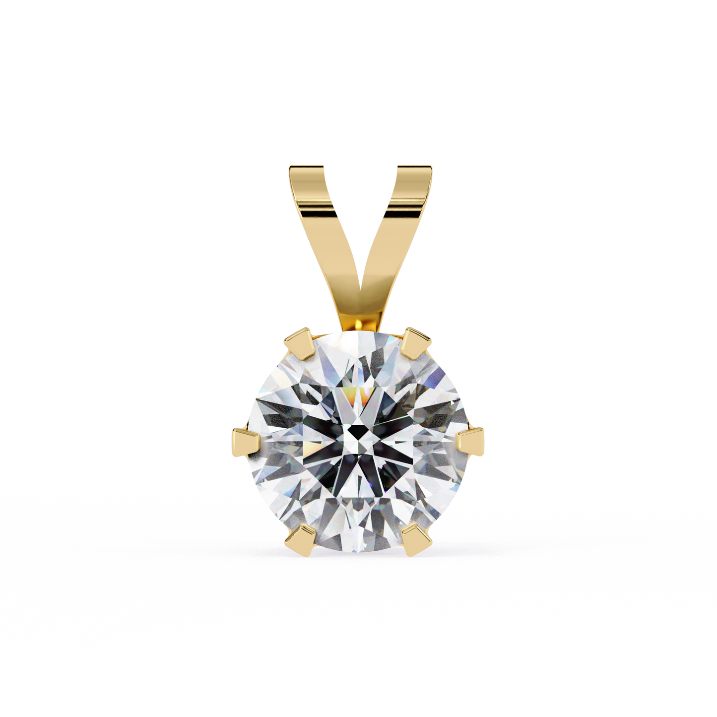 Timeless Radiance – 2.14 Ct Round-Cut Solitaire Diamond Pendant in Yellow Gold