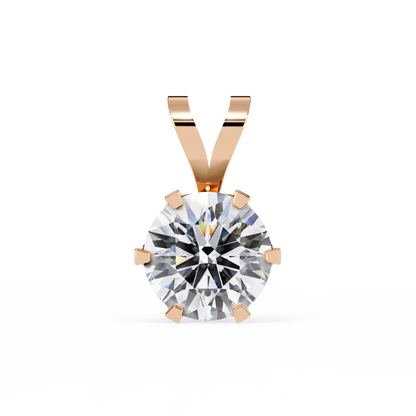 Timeless Radiance – 2.14 Ct Round-Cut Solitaire Diamond Pendant in Yellow Gold