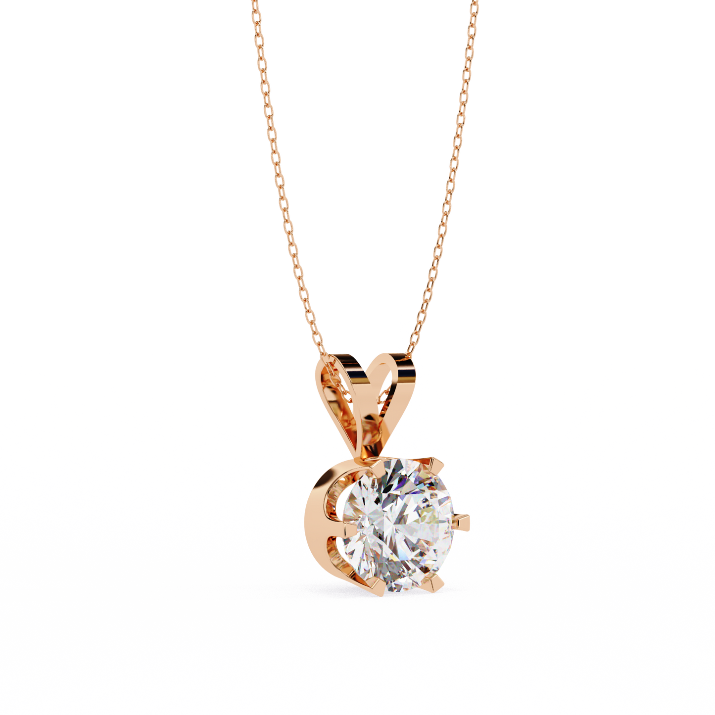 Timeless Radiance – 2.14 Ct Round-Cut Solitaire Diamond Pendant in Yellow Gold