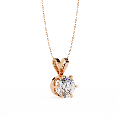 Timeless Radiance – 2.14 Ct Round-Cut Solitaire Diamond Pendant in Yellow Gold