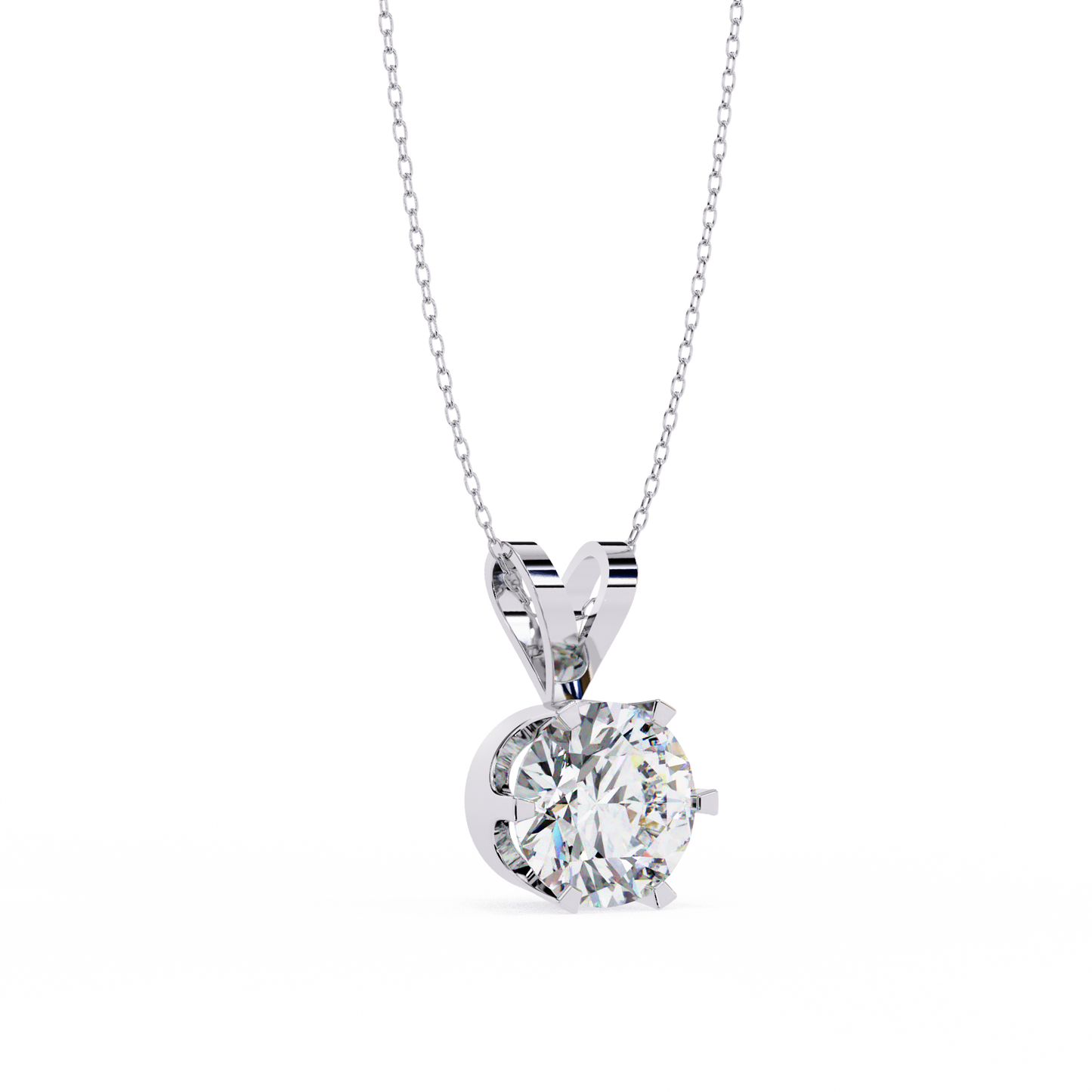 Timeless Radiance – 2.14 Ct Round-Cut Solitaire Diamond Pendant in Yellow Gold