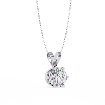 Timeless Radiance – 2.14 Ct Round-Cut Solitaire Diamond Pendant in Yellow Gold