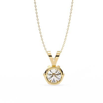 Timeless Radiance – 2.14 Ct Round-Cut Solitaire Diamond Pendant in Yellow Gold