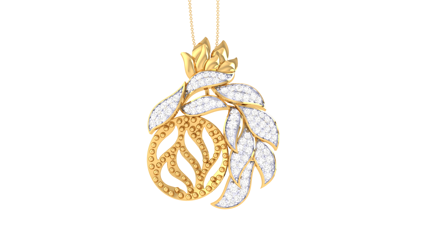 Lattice Orb Pendent In Gold - 0.62 Ct Brilliant Cut Diamonds