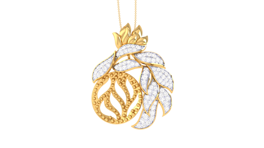 Lattice Orb Pendent In Gold - 0.62 Ct Brilliant Cut Diamonds