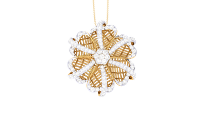 Floral Grace Pendent In Gold - 0.53 Ct Dazzling Diamonds