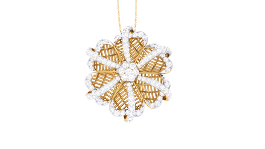Floral Grace Pendent In Gold - 0.53 Ct Dazzling Diamonds
