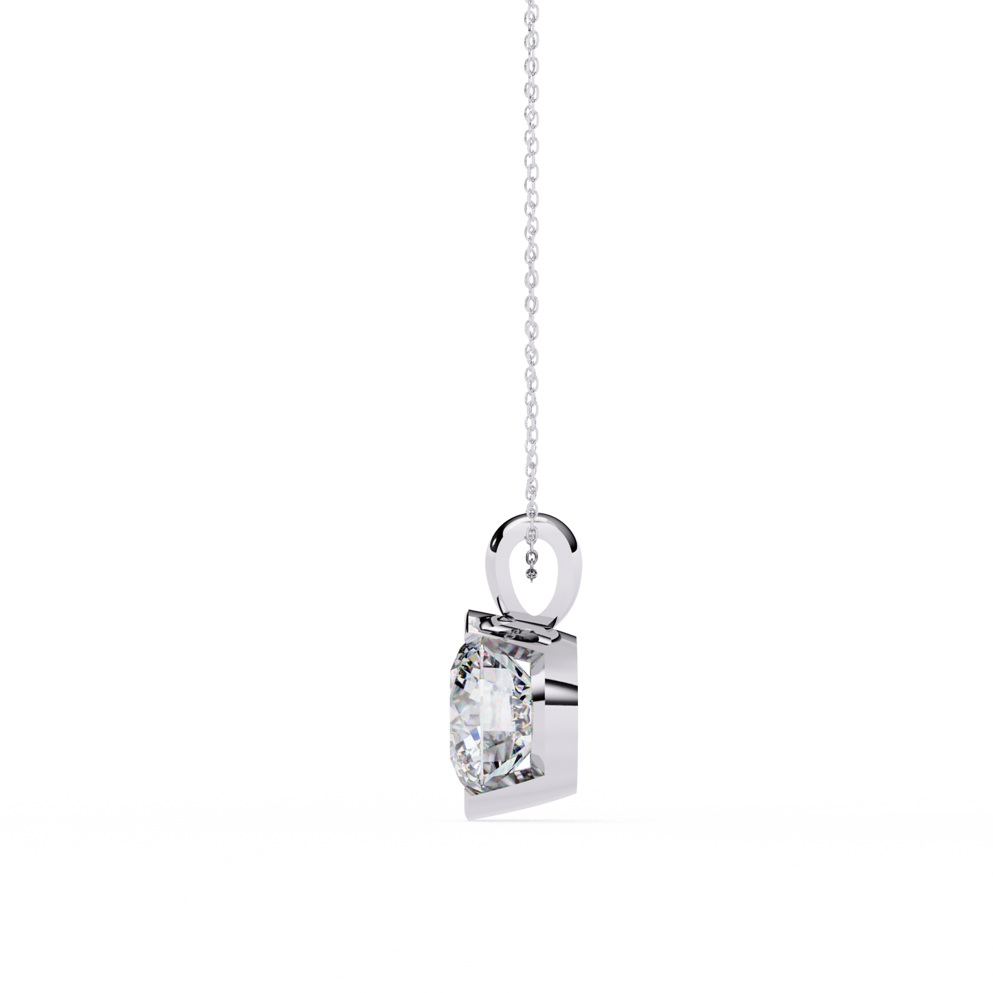 The Zenith Half-Bezel Solitaire Orbit Pendant in Gold- 2.22 Ct Diamonds