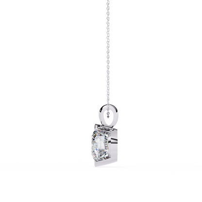 The Zenith Half-Bezel Solitaire Orbit Pendant in Gold- 2.22 Ct Diamonds