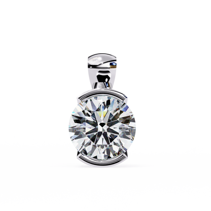 The Zenith Half-Bezel Solitaire Orbit Pendant in Gold- 2.22 Ct Diamonds