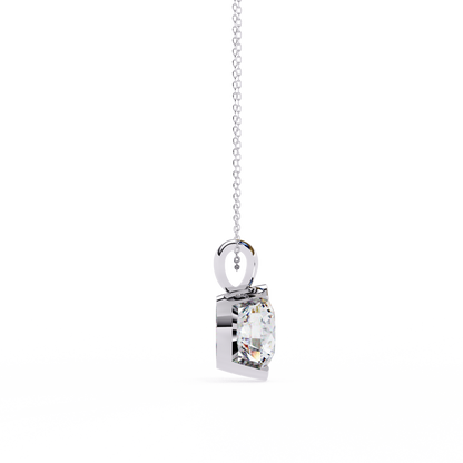 The Zenith Half-Bezel Solitaire Orbit Pendant in Gold- 2.22 Ct Diamonds