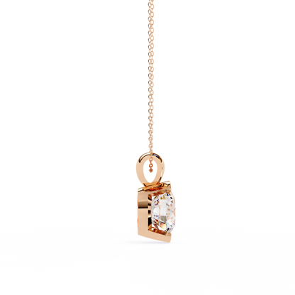 The Zenith Half-Bezel Solitaire Orbit Pendant in Gold- 2.22 Ct Diamonds