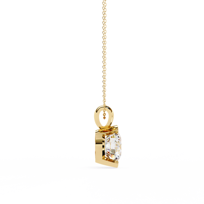 The Zenith Half-Bezel Solitaire Orbit Pendant in Gold- 2.22 Ct Diamonds