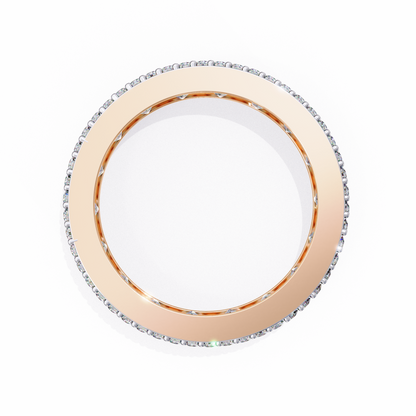 The Empress Eternal Band in Yellow Gold- 3.54 Ct Princess and Round-cut Diamonds