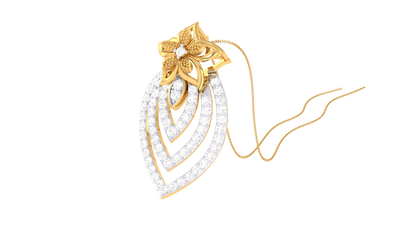 Stunning Floral Charm Pendent In Gold - 0.51 Ct Brilliant Cut Diamonds