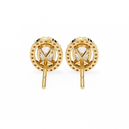 The Elara Floating Diamond Studs Earrings in Yellow Gold - 0.97 Ct