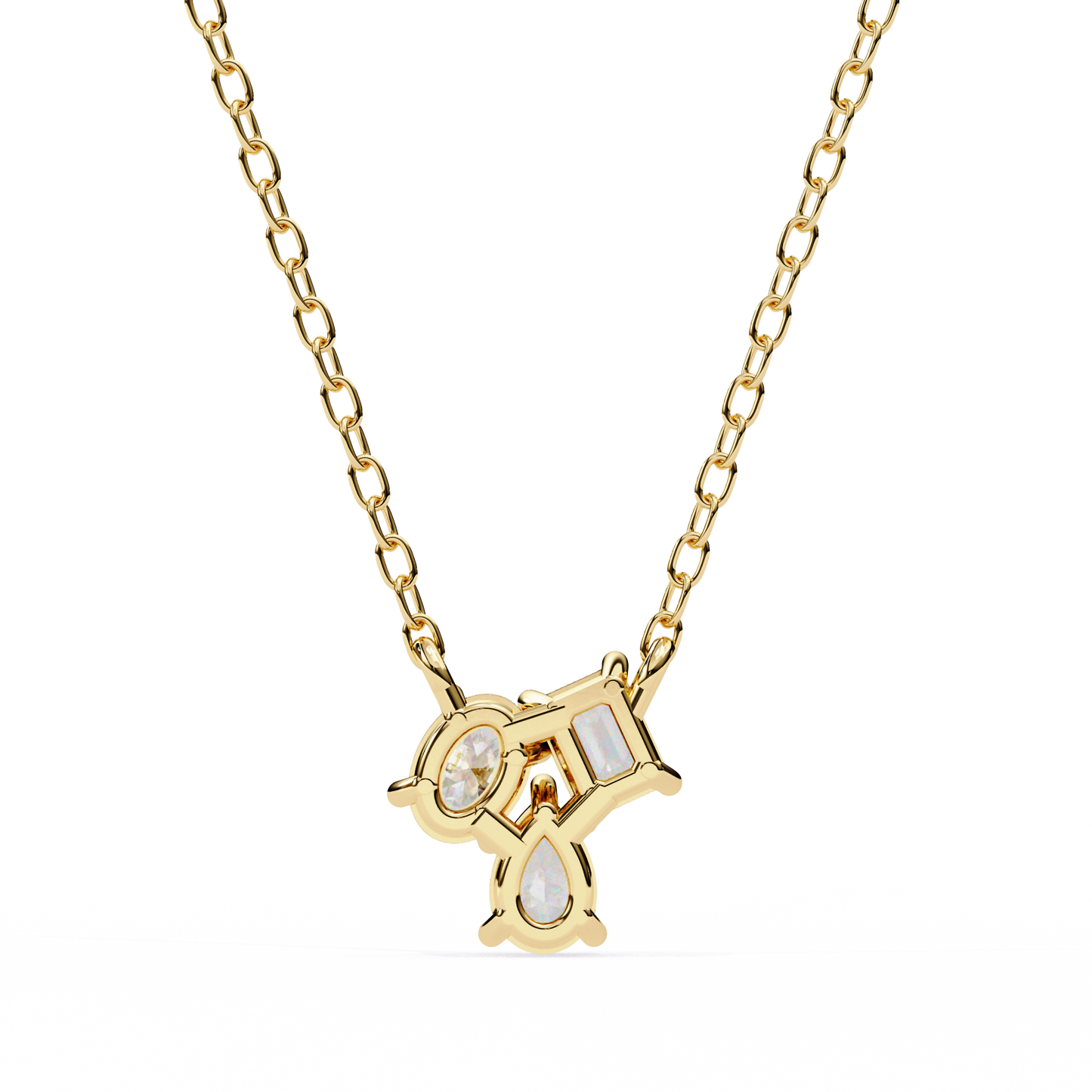 The Trinity Cluster: A Multi-Shape Diamond Statement Pendant- 0.93 Ct