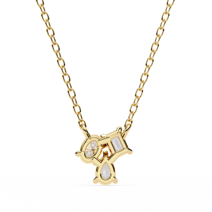 The Trinity Cluster: A Multi-Shape Diamond Statement Pendant- 0.93 Ct