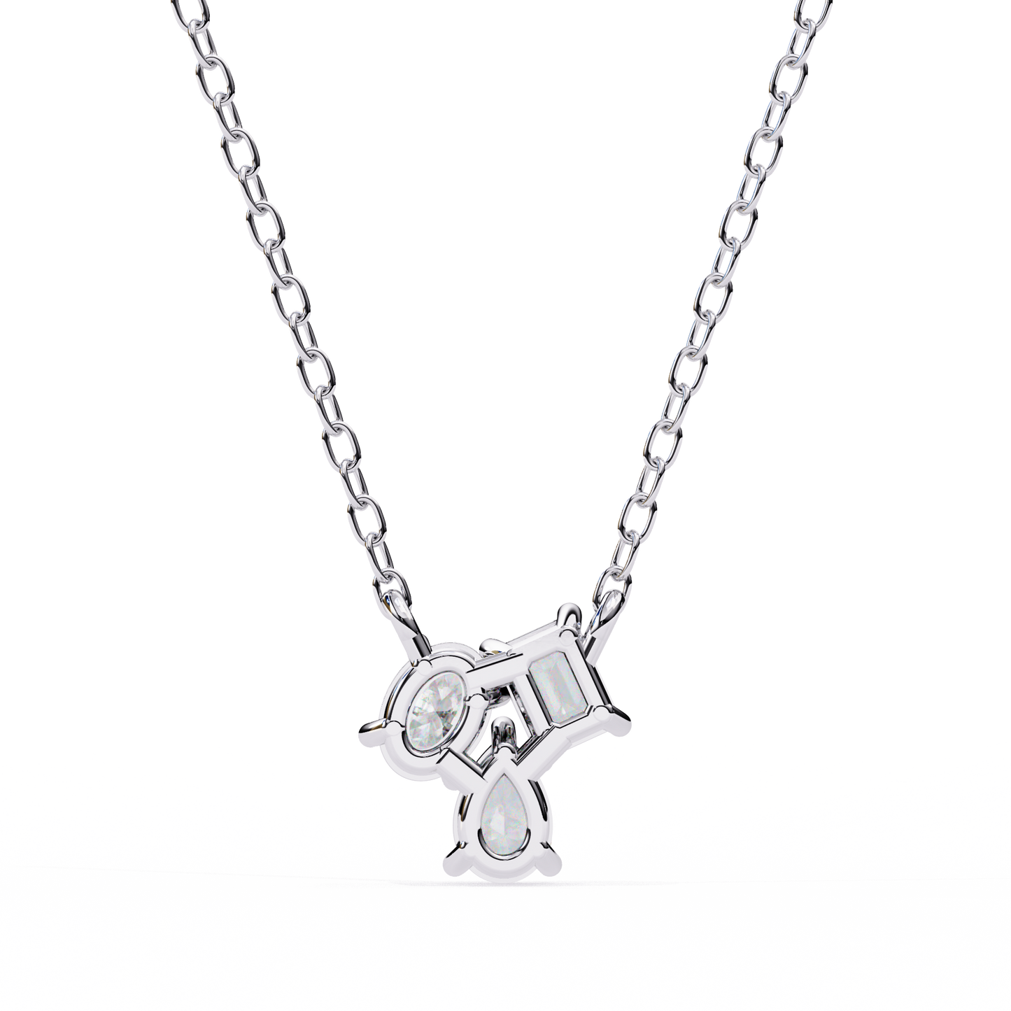 The Trinity Cluster: A Multi-Shape Diamond Statement Pendant- 0.93 Ct