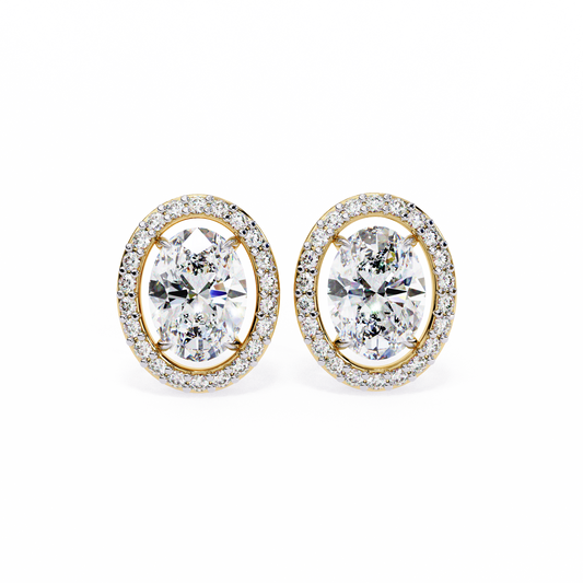 The Elara Floating Diamond Studs Earrings in Yellow Gold - 0.97 Ct