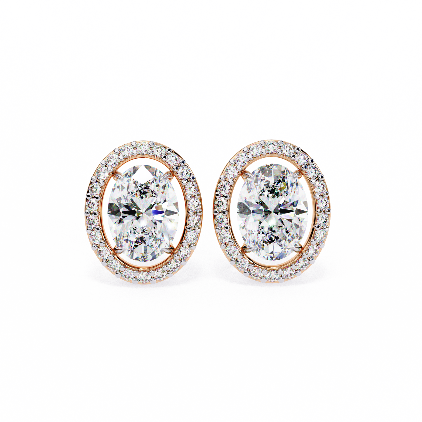 The Elara Floating Diamond Studs Earrings in Yellow Gold - 0.97 Ct