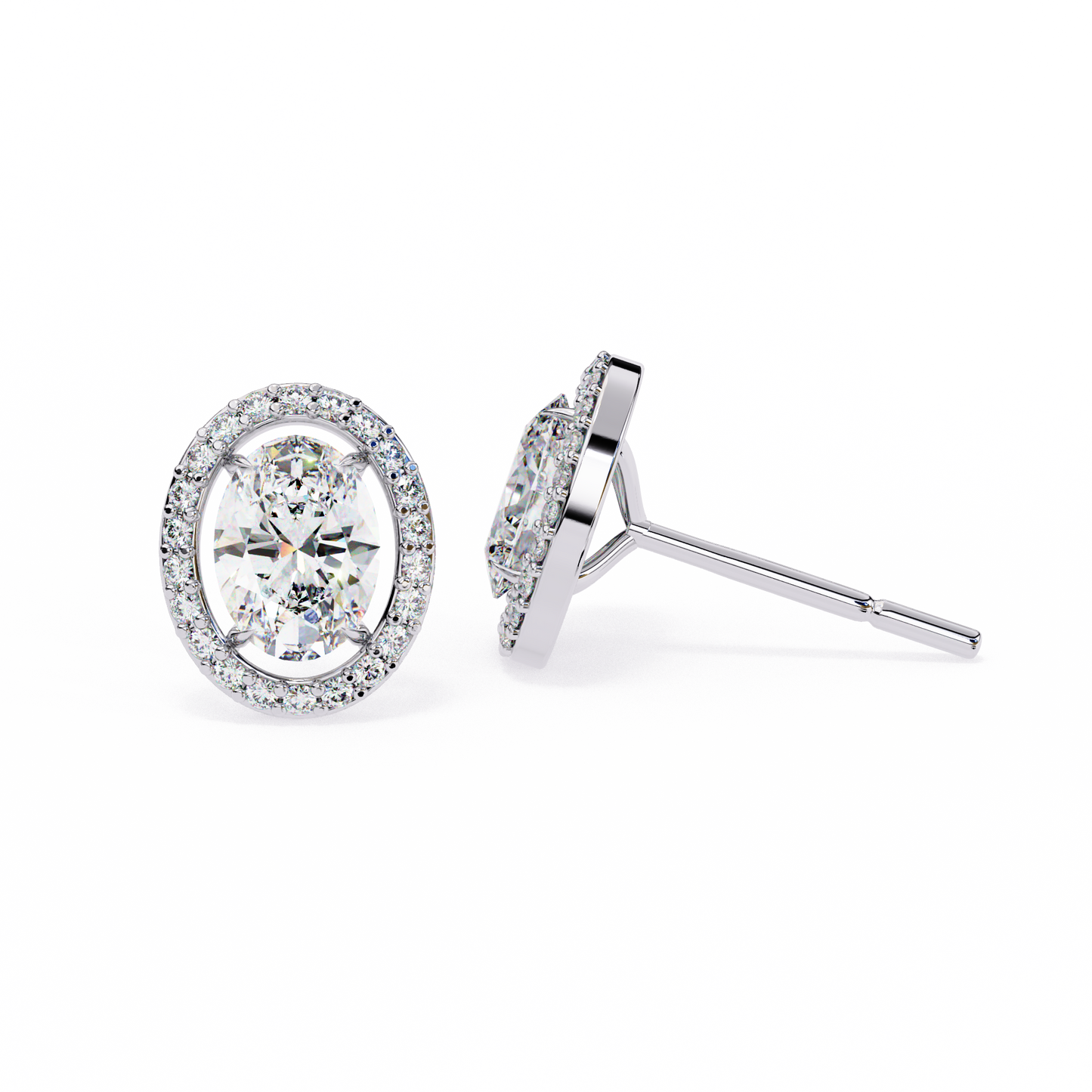 The Elara Floating Diamond Studs Earrings in Yellow Gold - 0.97 Ct