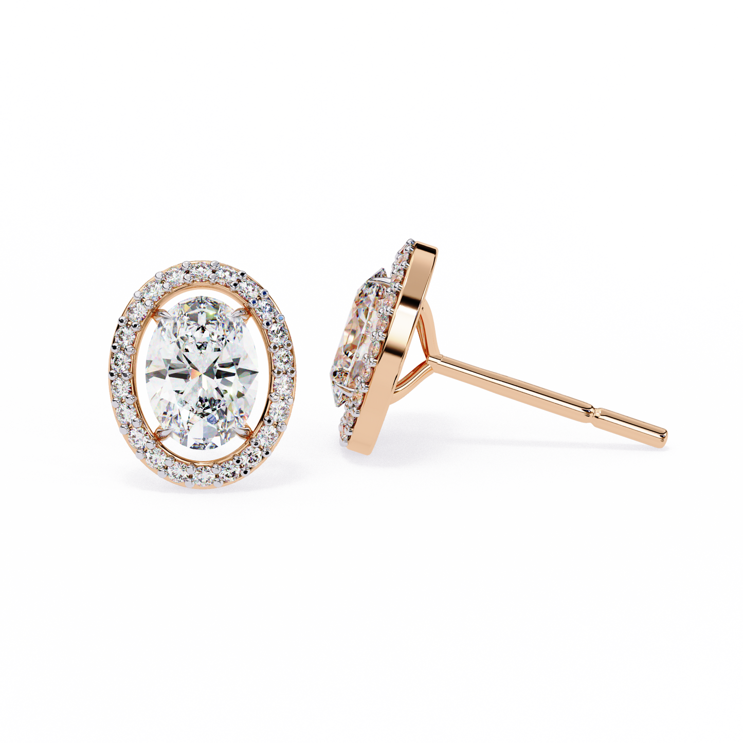 The Elara Floating Diamond Studs Earrings in Yellow Gold - 0.97 Ct