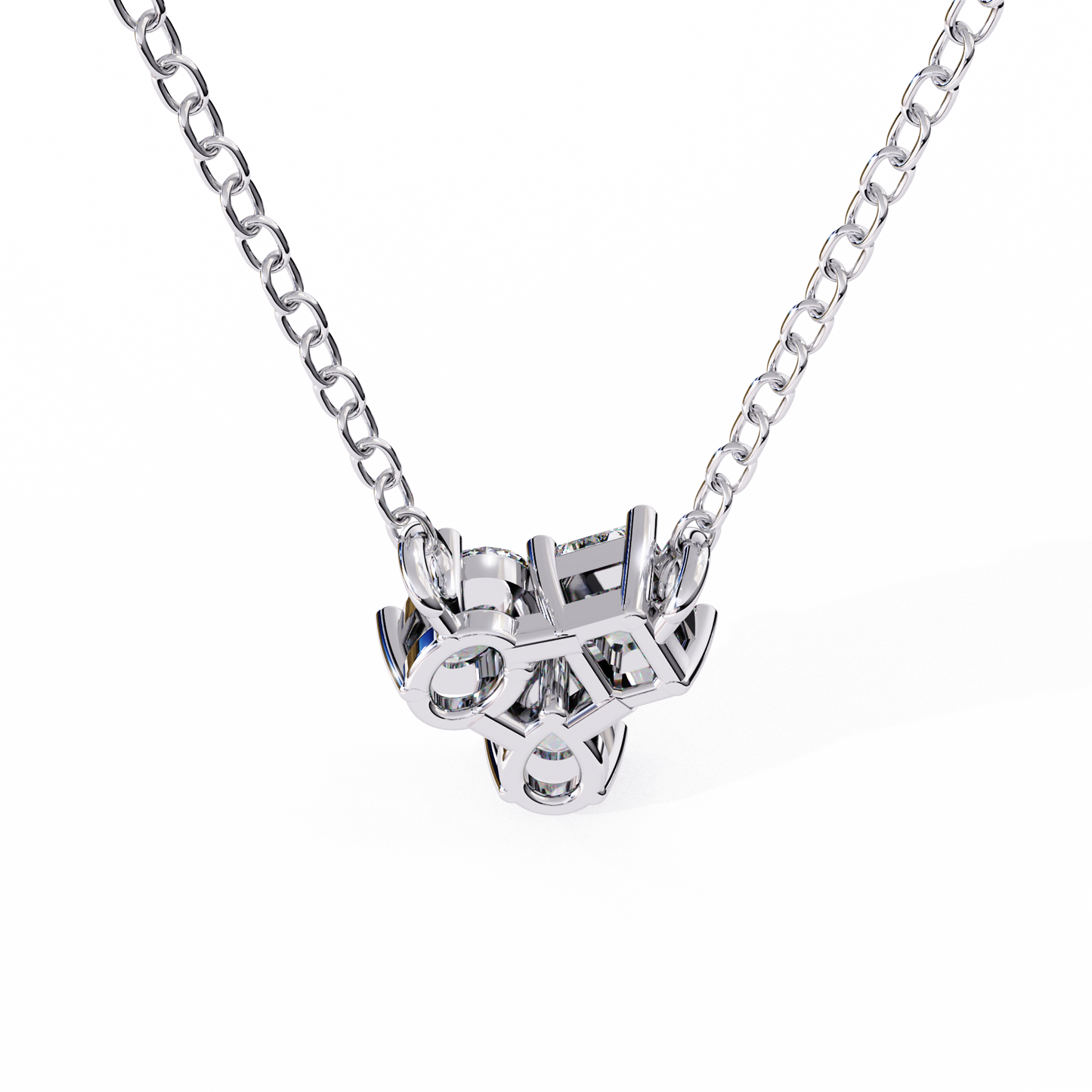 The Trinity Cluster: A Multi-Shape Diamond Statement Pendant- 0.93 Ct