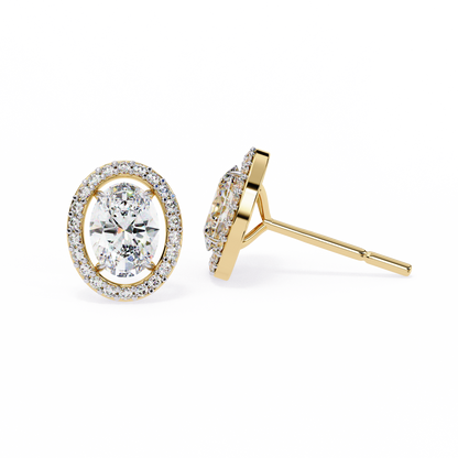 The Elara Floating Diamond Studs Earrings in Yellow Gold - 0.97 Ct