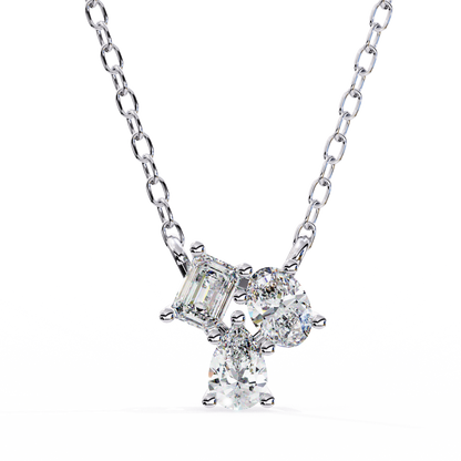 The Trinity Cluster: A Multi-Shape Diamond Statement Pendant- 0.93 Ct