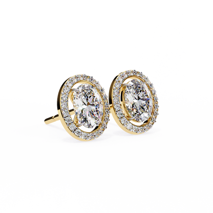 The Elara Floating Diamond Studs Earrings in Yellow Gold - 0.97 Ct