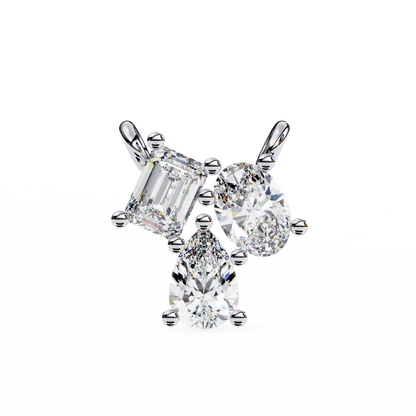 The Trinity Cluster: A Multi-Shape Diamond Statement Pendant- 0.93 Ct