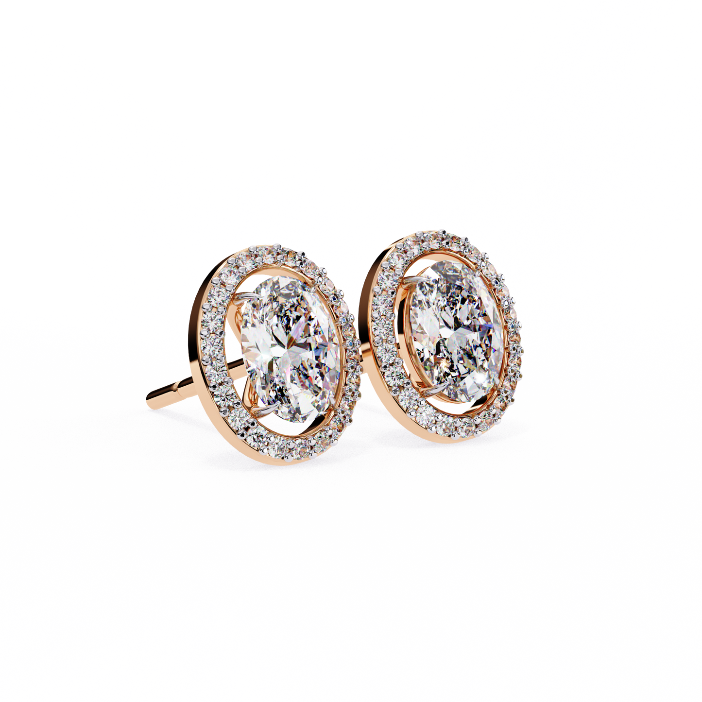 The Elara Floating Diamond Studs Earrings in Yellow Gold - 0.97 Ct