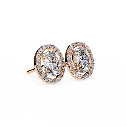 The Elara Floating Diamond Studs Earrings in Yellow Gold - 0.97 Ct