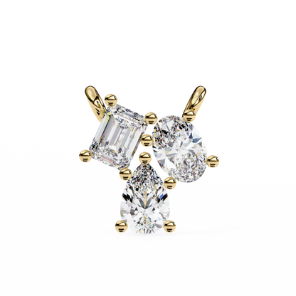 The Trinity Cluster: A Multi-Shape Diamond Statement Pendant- 0.93 Ct