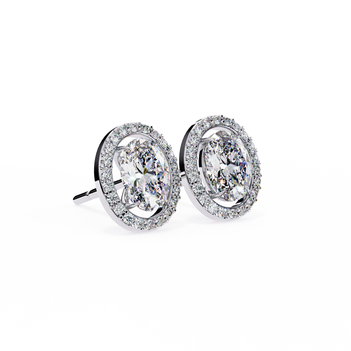 The Elara Floating Diamond Studs Earrings in Yellow Gold - 0.97 Ct