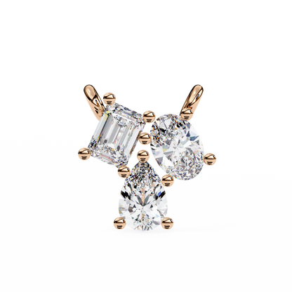 The Trinity Cluster: A Multi-Shape Diamond Statement Pendant- 0.93 Ct