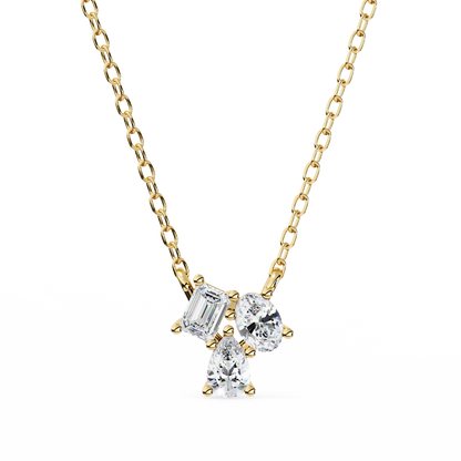 The Trinity Cluster: A Multi-Shape Diamond Statement Pendant- 0.93 Ct