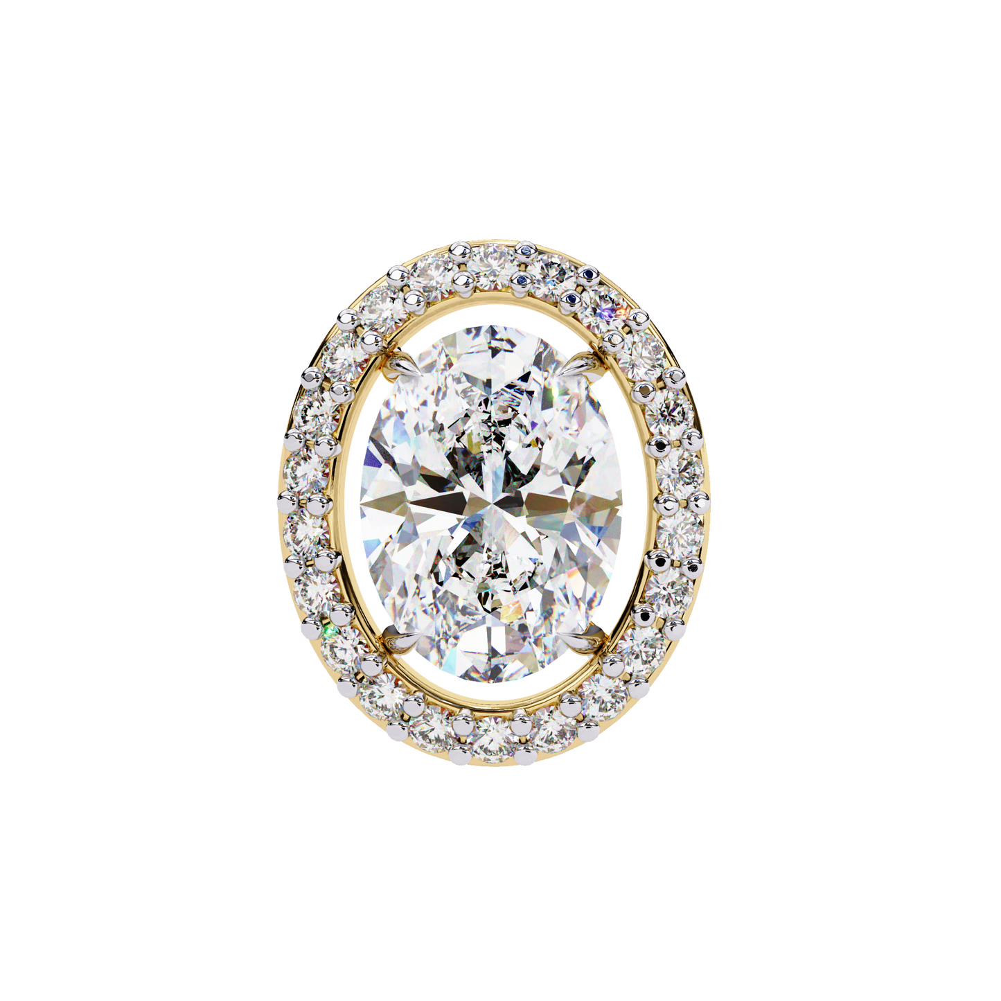 The Elara Floating Diamond Studs Earrings in Yellow Gold - 0.97 Ct