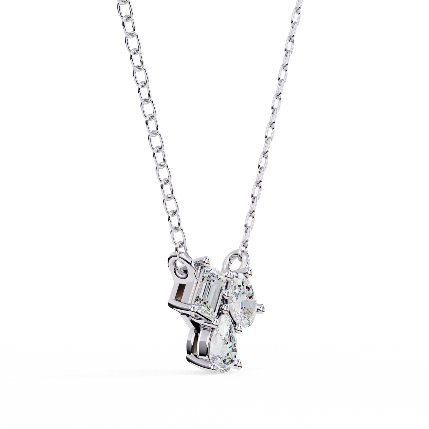 The Trinity Cluster: A Multi-Shape Diamond Statement Pendant- 0.93 Ct