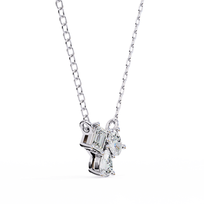The Trinity Cluster: A Multi-Shape Diamond Statement Pendant- 0.93 Ct