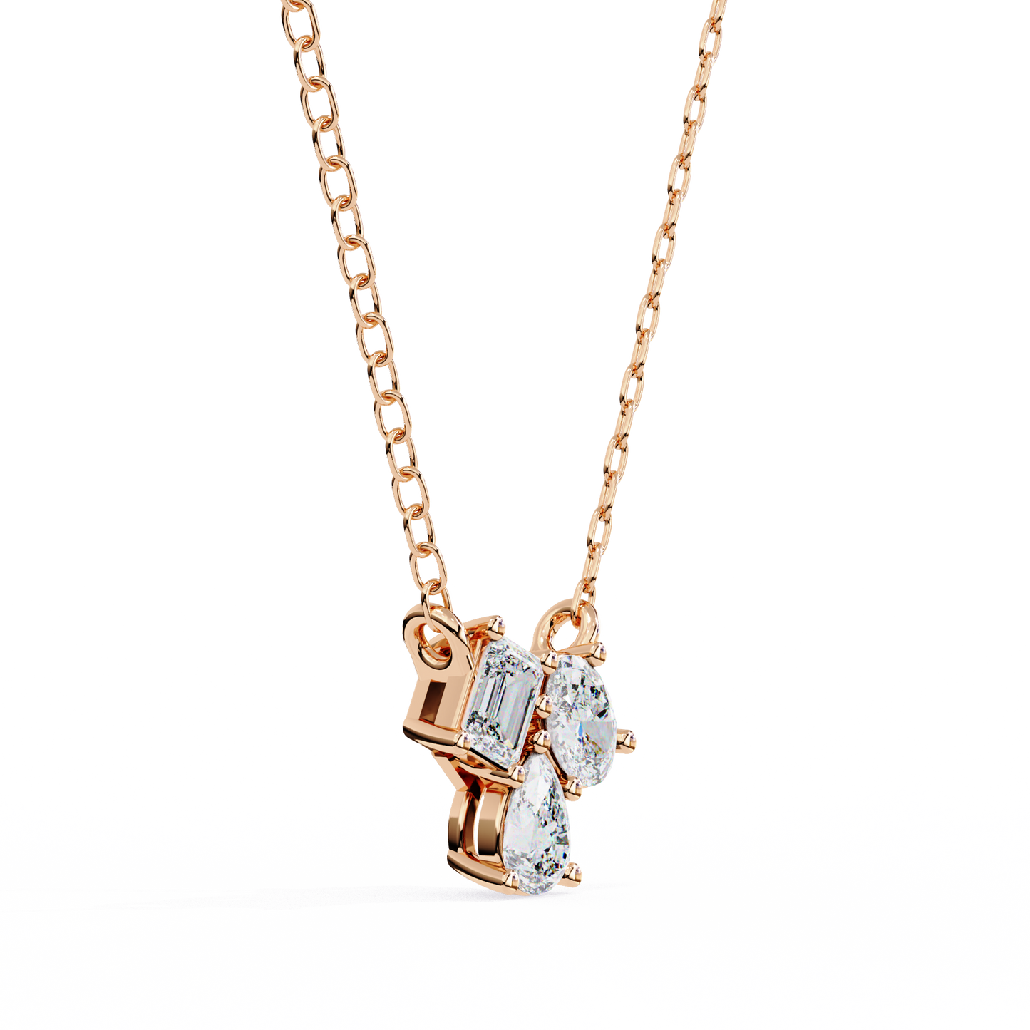 The Trinity Cluster: A Multi-Shape Diamond Statement Pendant- 0.93 Ct