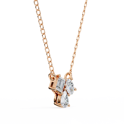 The Trinity Cluster: A Multi-Shape Diamond Statement Pendant- 0.93 Ct