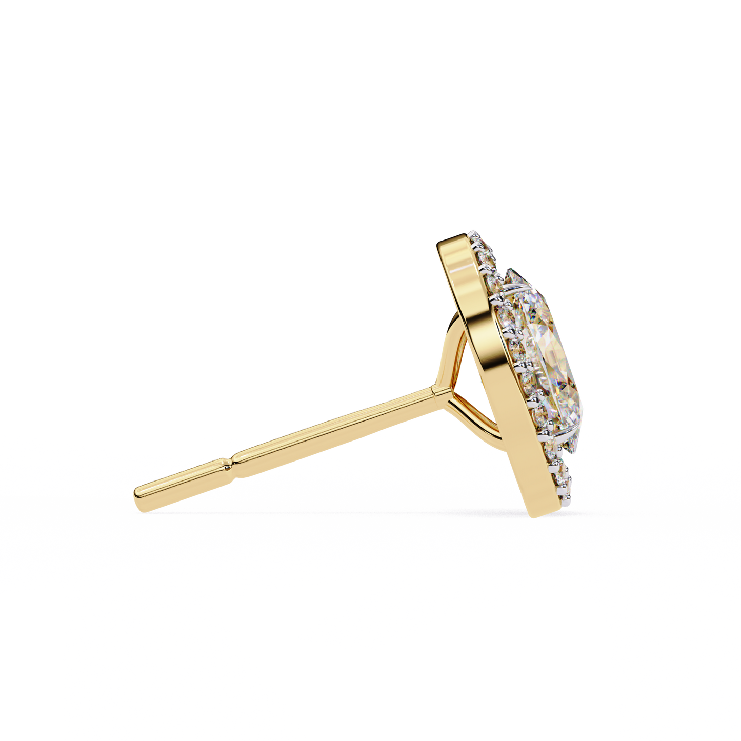 The Elara Floating Diamond Studs Earrings in Yellow Gold - 0.97 Ct